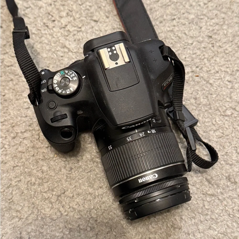 Canon EOS Rebel T7 Black DSLR Camera BUNDLE camera bag, three lenses, batteries